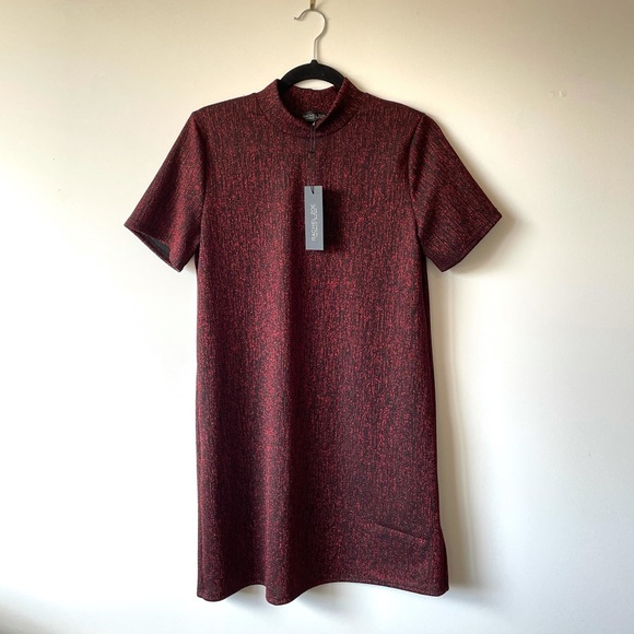 Rachel Zoe Dresses & Skirts - NWT RACHEL ZOE / METALLIC SHORT SLEEVE DRESS RED